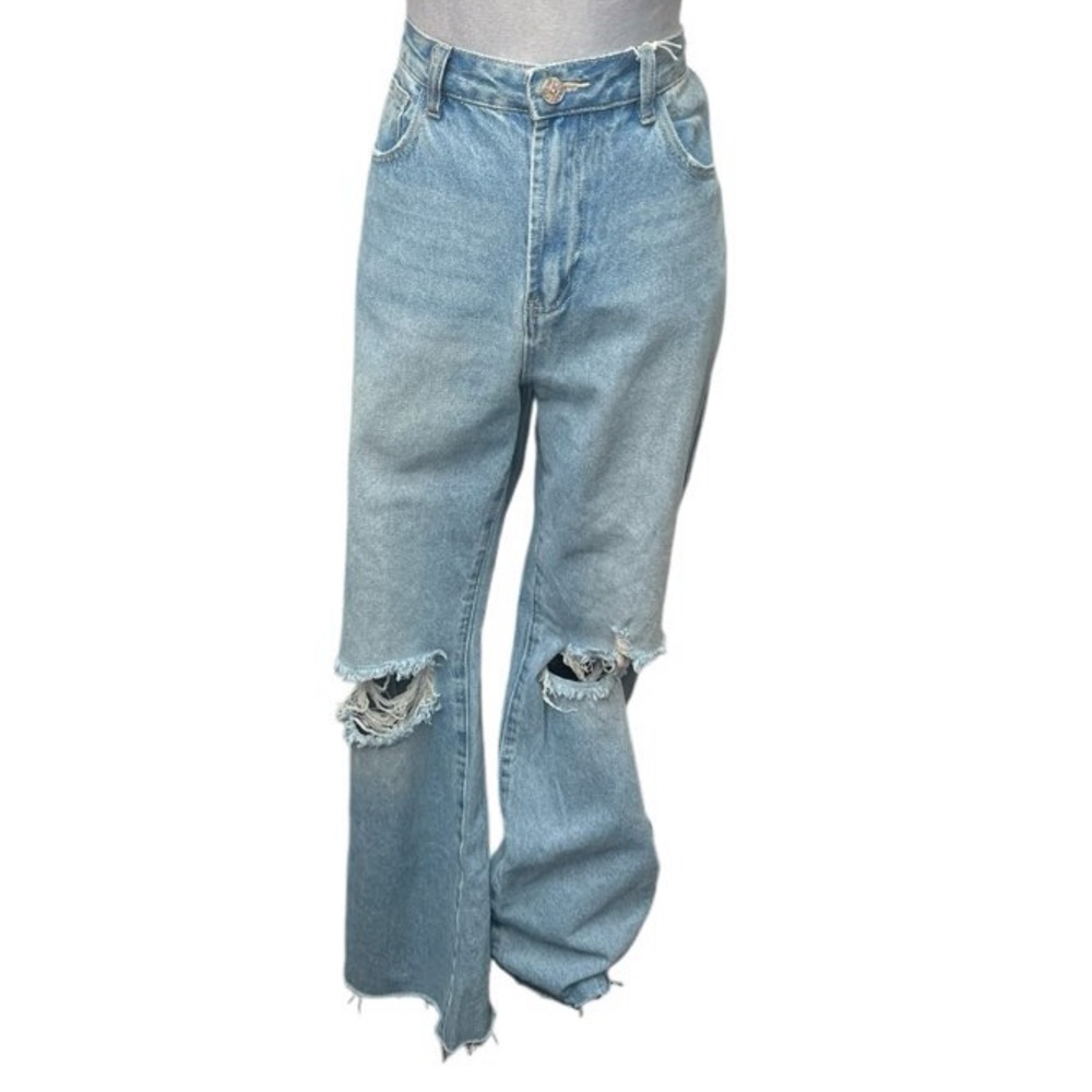 VIPONES High Rise Wide Leg Jeans w/ Distress (NWT) Size: 14 / Item# 1-26049